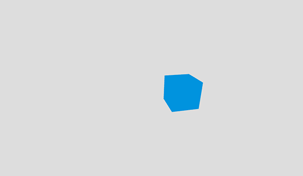 Three.js の青い立方体のデモ